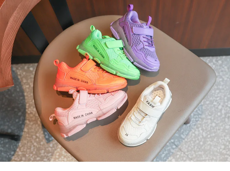 Xiaying Smile/осень г. Новая детская спортивная обувь дышащая обувь ярких цветов для папы обувь для бега с надписью для мальчиков и девочек