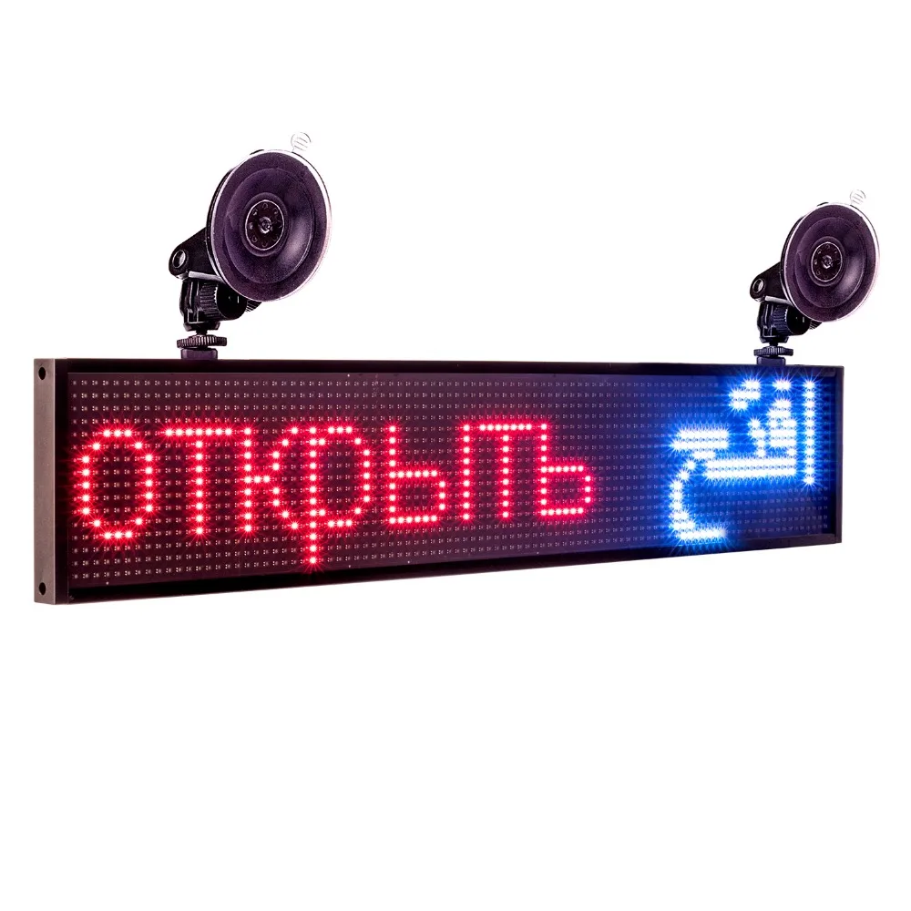 12 В автомобильный p5мм 16*96 точек RGB светодиодный знак Полноцветный Программируемый Прокрутка информации Многофункциональный светодиодный дисплей Панель