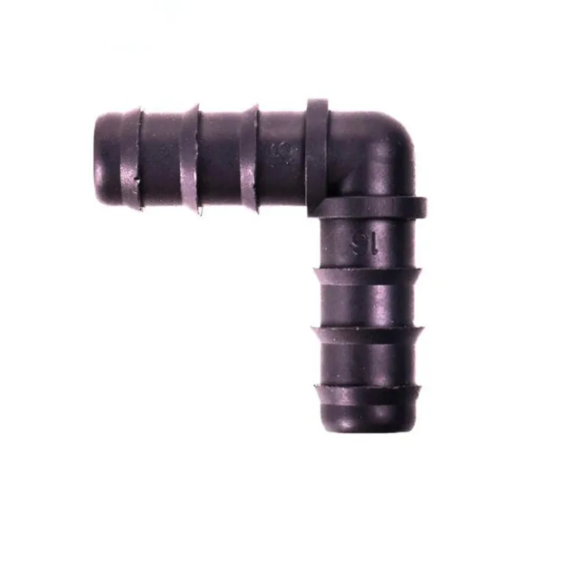 50pcs/pack 16mm (1/2") Barbed Elbow Creates a 90 Layout Of Poly Tubing