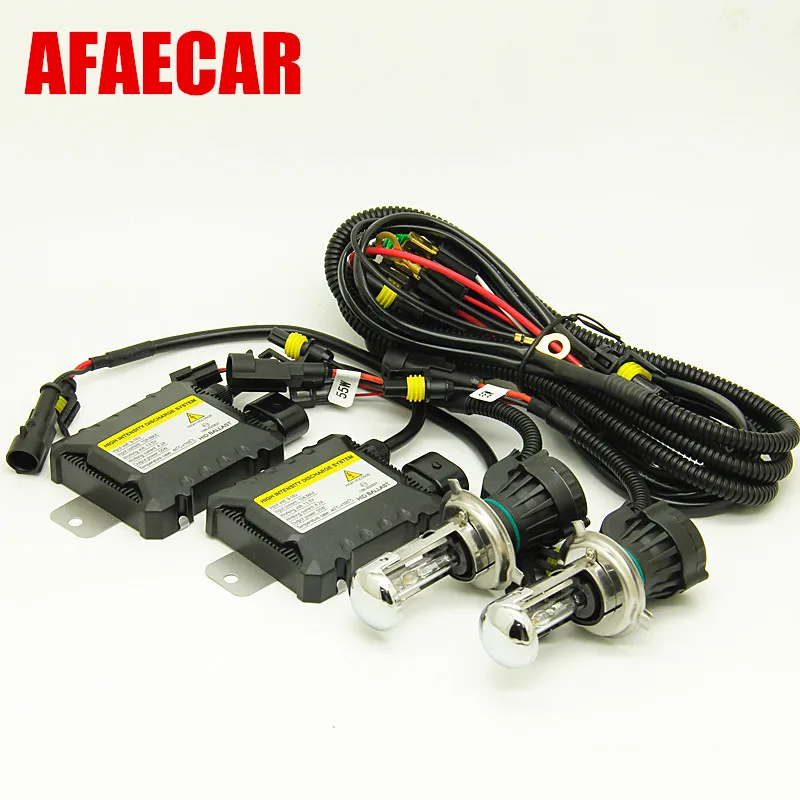 AFAECAR DC 12 В 55 Вт би ксенон H4 биксенон H4-3 highlow hid комплект фар 4300 К 6000 К 8000 К