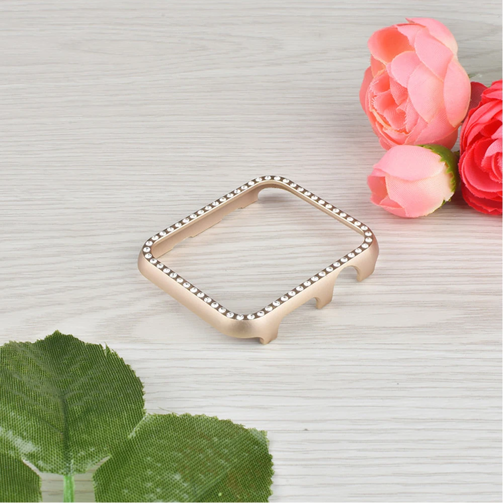 Алмазная крышка для Apple watch case 44 мм/40 мм Iwatch band 42 38 металлический каркас защитный