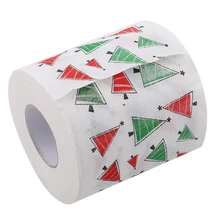 1 рулон Санта рождественские товары Рождественское дерево узоры туалетная бумага домашняя Ванна гостиная туалетная бумага ткань Рождественский Декор