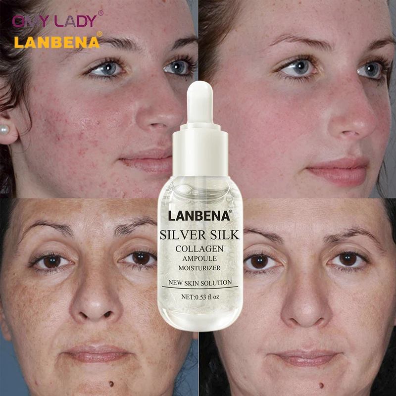 

LANBENA 15ML Silver Silk +Gold Silk Collagen Ampoule Serum Anti-Aging Lighten Spots Moisturizing Whitening Firming Skin Care