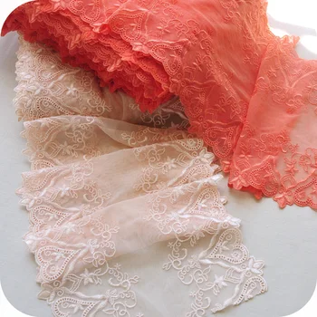 

5 yards/lot Two Colours lace Ribbon Bilatera lEmbroidered Net lace Trim for Sewing clothing/Scrapbooking/wedding Party