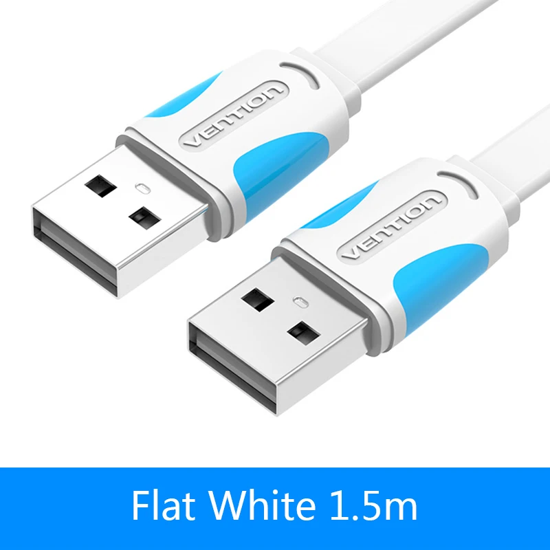 Vention USB-USB кабель Тип A папа-папа USB 2,0 кабель-удлинитель для жесткого диска радиатор Компьютерная камера кабель-удлинитель USB - Цвет: Flat White 1.5m