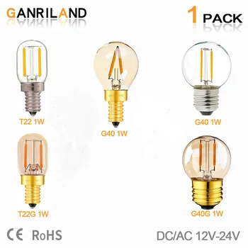 

GANRILAND 12V-24V LED Light Bulb G40 6W E26 E27 Led Bulb Daylight White T22 Low Voltage 1W E12 E14 Led Lamp 12V Warm White 2200K