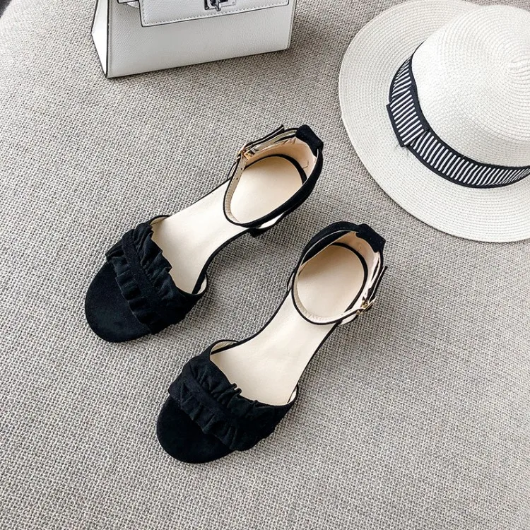 

Big Size 9 10 11-16 high heels sandals women shoes woman summer ladies Buckle lace open toe heel