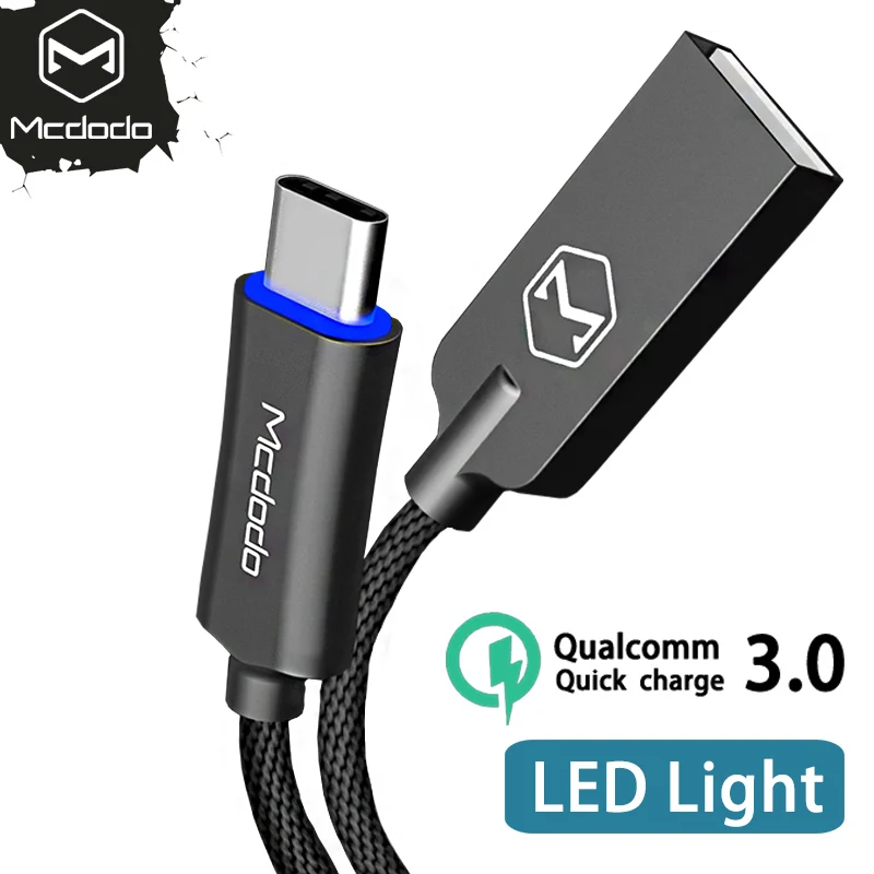 

10pcs/lot MCDODO USB Type C QC 3.0 Fast Charging usb c cable Type-c data Cord Phone Charger For Samsung S9 S8 Huawei Cable