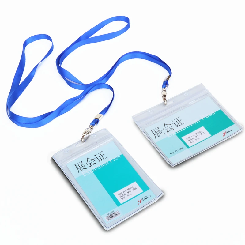 

Soft plastic waterproof working ID card holder exhibition Horizontal and vertical Work Card Holder