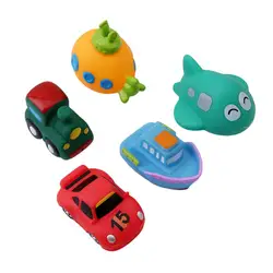 5 шт./компл. детские игрушки модель автомобиля мягкие резиновые мультфильм моделирование автомобилей Самолет подводной лодки для