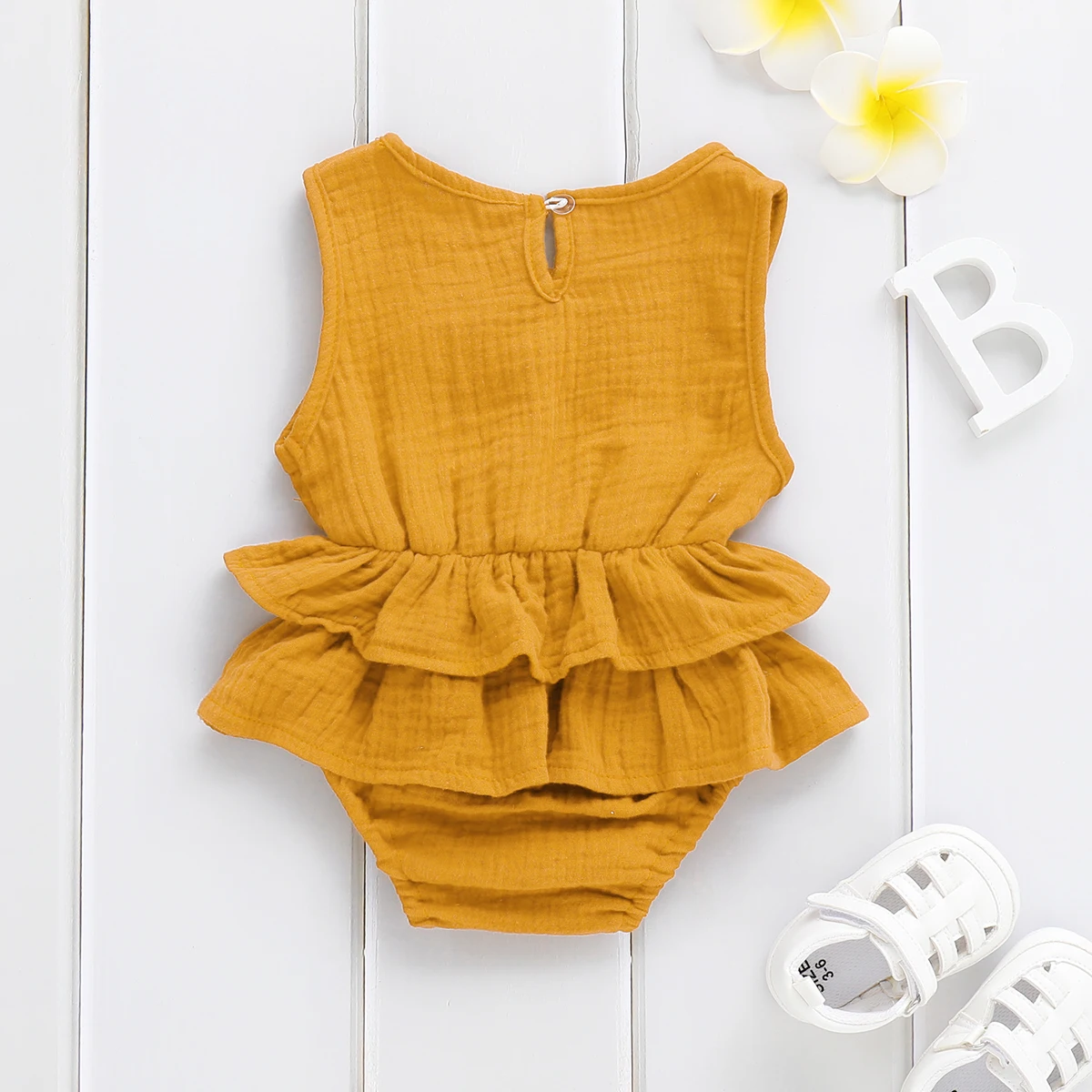 Pudcoco/Летняя Одежда для новорожденных и маленьких девочек, полосатый комбинезон без рукавов, комплект из 1 предмета - Цвет: D