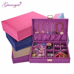 Guanya Nuevo Regalo de Alta Calidad, Opción de Regalo, Caja de Joyería de Lino Natural, Collar Multifuncional, Anillos, Etc. Guanya Nuevo Regalo de Alta Calidad, Opción de Regalo, Caja de Joyería de Lino Natural, Collar Multifuncional, Anillos, Etc.