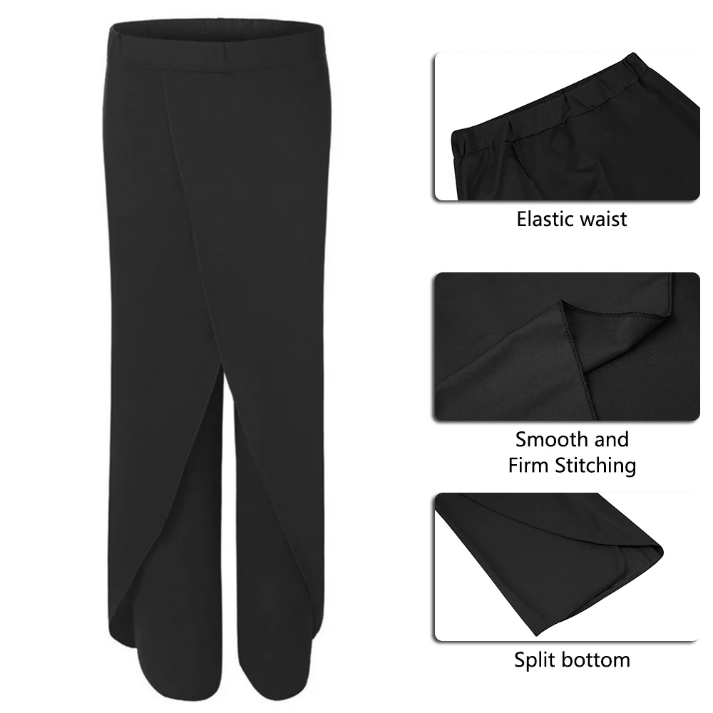 Винтаж Лето Высокая талия однотонные модные низ длинные брюки женские плюс размеры 5XL широкие шифоновые для женщин