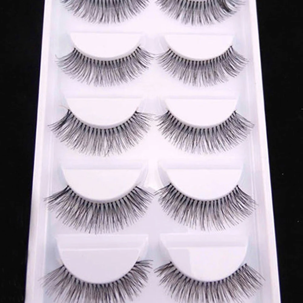 

NEW 5pairs Mink Hair False Eyelashes Natural/Thick Long Eye Lashes Wispy Makeup Beauty Extension Tools Wimpers