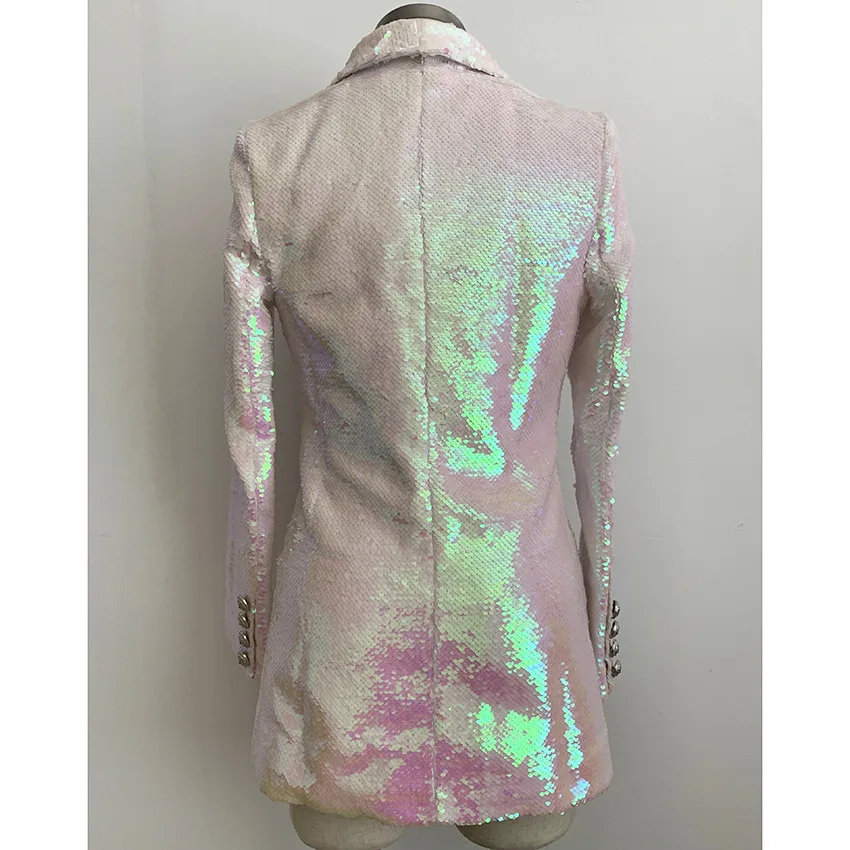 High Quality 2019 New Long Blazer Women Double Breasted Sequin Coat Female Spring autumn Long Sleeve Office white Blazer Outwear High Quality 2019 New Long Blazer Women Double Breasted Sequin Coat Female Spring autumn Long Sleeve Office white Blazer Outwear