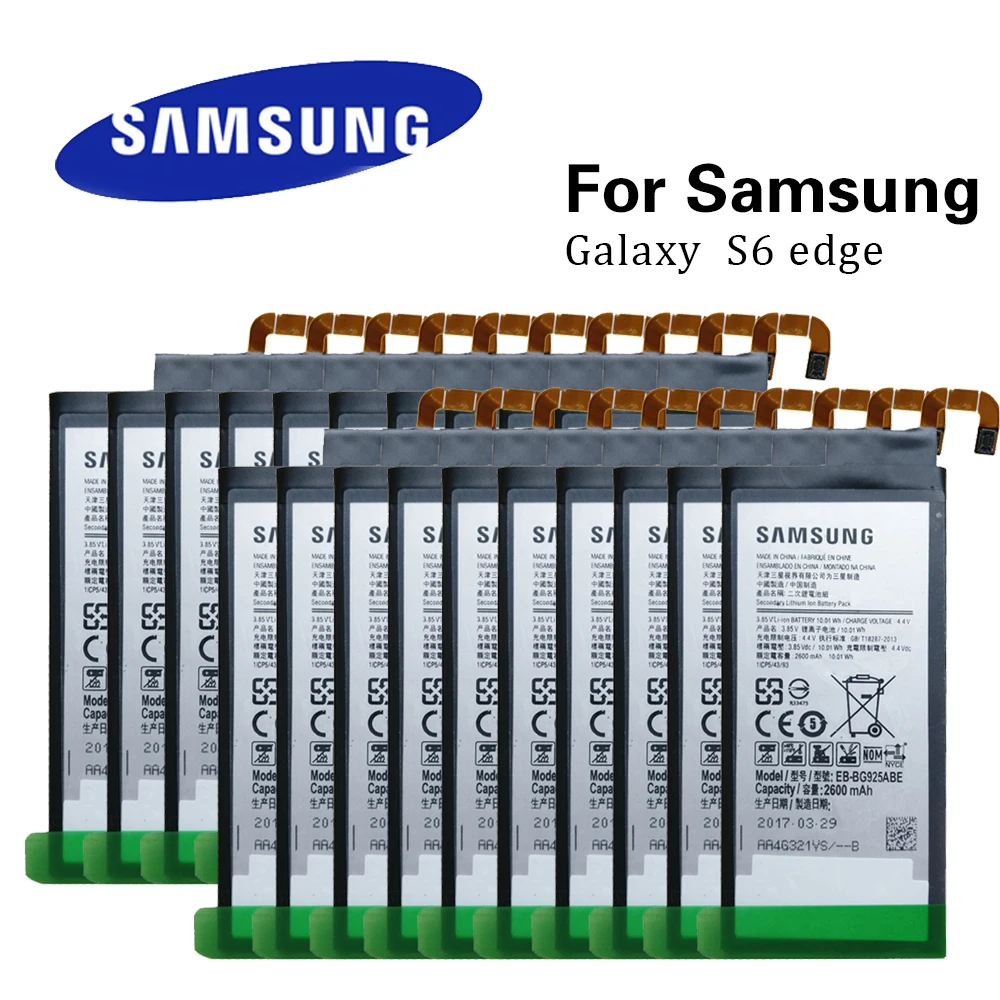 20 шт. Оригинальные аккумуляторы EB-BG925ABE для Samsung Galaxy S6 Edge G9250 G925F 2600 мАч реальная