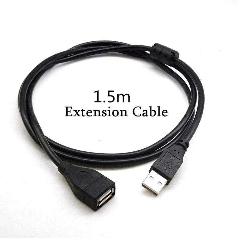 1,5/3/5 m USB кабель-удлинитель для USB2.0 данных для подключения к женскому кабелю Высокоскоростная передача USB Удлинительный провод с магнитным кольцом