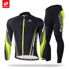 NUCKILY зимняя одежда из полиэстера для велоспорта термальный велосипед Джерси и поролоновая подкладка колготки костюм для мужчин ME015MF015