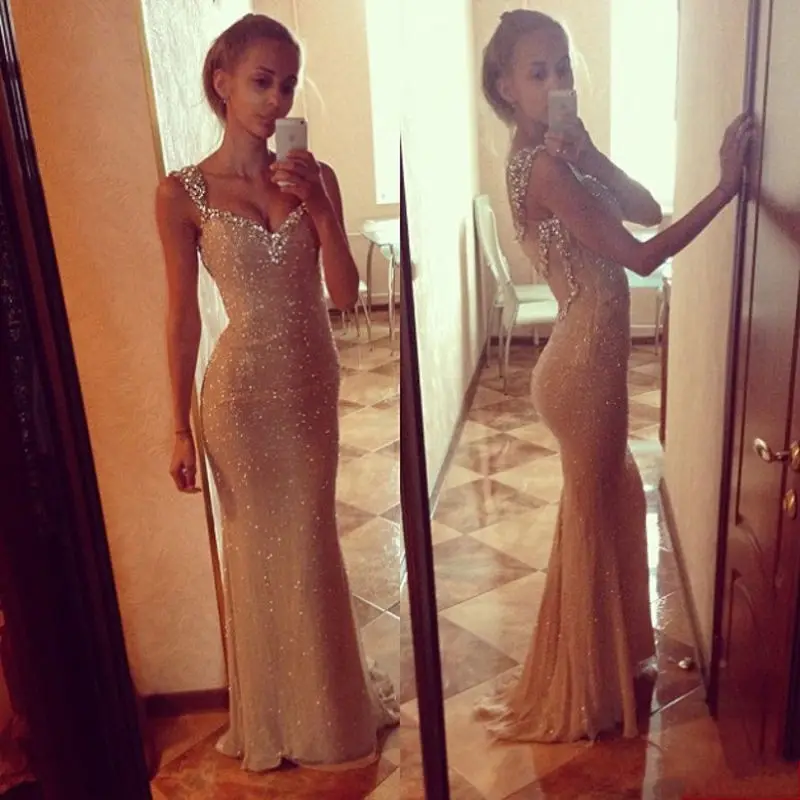 

Fashion Sexy Women Sequin Long Prom Evening Wearing Party Dress