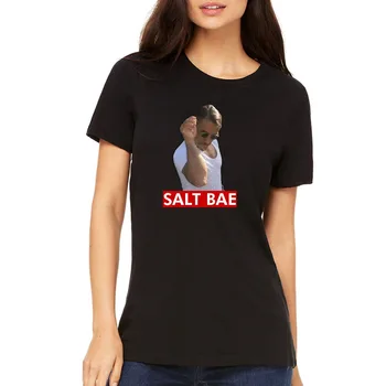 

2019 Fashion Women T-shirt cute & Stone Salt Bae Red Block Sprinkling Salt Super Soft T-Shirt Tee Summer Tee Shirt