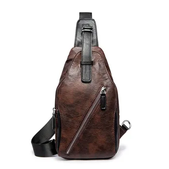

fashion Men Quality PU Leather / Waterproof Nylon Camouflage Messenger Shoulder Bag Cross Body Casual Travel Sling Chest Pack