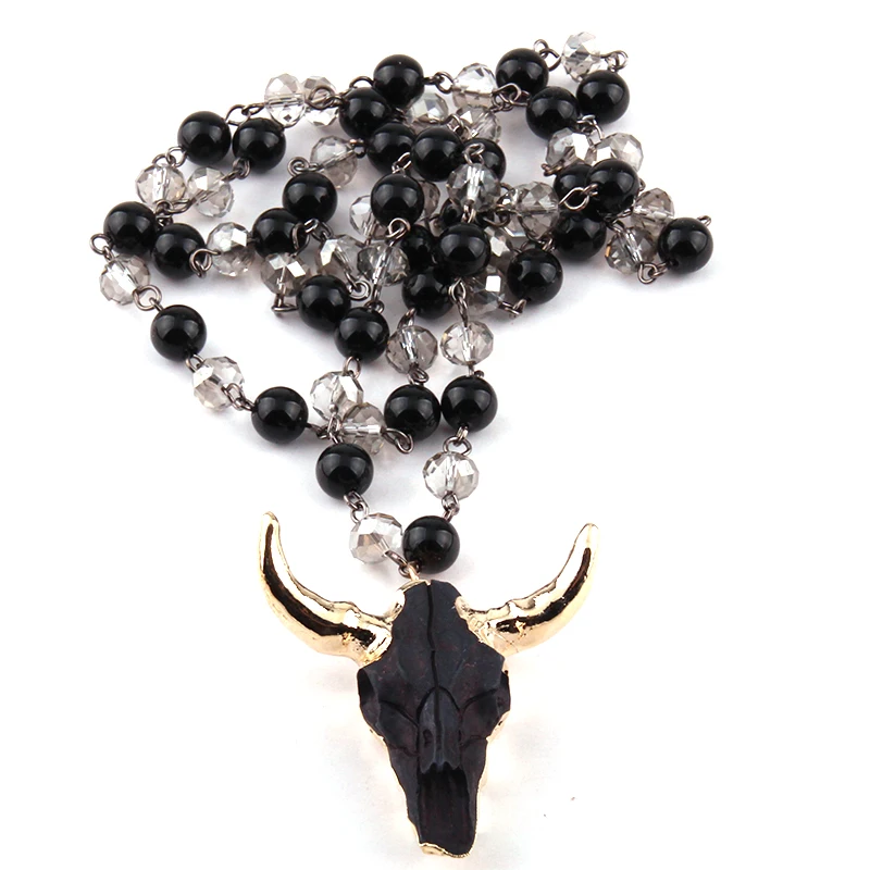 Женское ожерелье с подвеской в виде розака черного цвета|fashion necklace|necklace fashionhorn