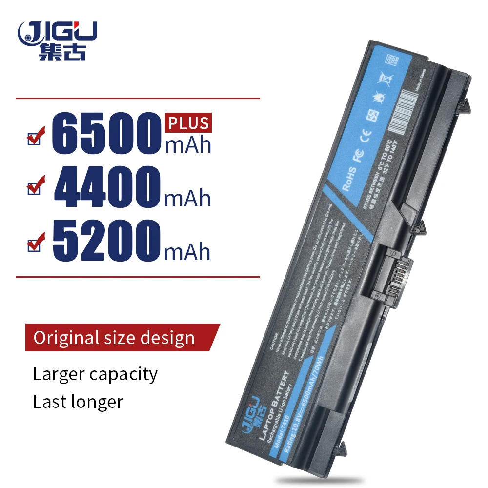 Pаспродажа JIGU 6 ячеек ноутбук Батарея для lenovo ThinkPad W520 L400 L410 L420 L500 L510 L520 SL400 SL410 SL500 SL510 T410 T420