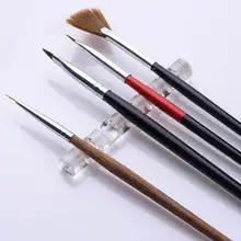 2019 New Arrival 1PC Clear Nail Art Tool Brush Rack Acrylic Stand Holder Organizers for 5 Nail Pens Freeshipping 30p118