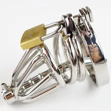 Double Rings Male Chastity Cock Cage With Removable Urethra Sound Catheter Barbed Anti-Shedding Ring Sex Toy