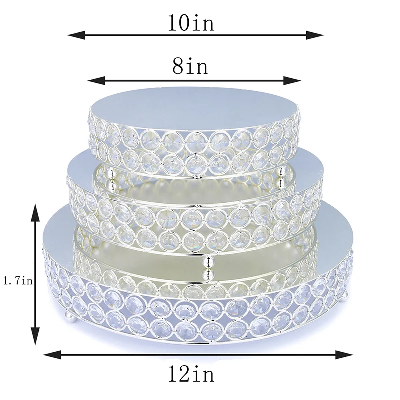 H& D 5 стилей торт стенд набор, кристаллы десерт 3 шт. кекс дисплей с пьедесталом драгоценными камнями для свадьбы День Рождения Вечеринка пищевая башня тарелка