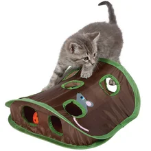 Кошка складной туннель игрушки для котов развивающие игрушки в виде мышки отверстие кошки ловить Забавный мячик колокольчики товары для домашних животных Новинка
