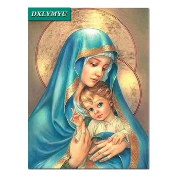 

5d diy diamond embroidery Religious mother and child diamond Painting portrait picture diamond mosaic diamond picture home decor