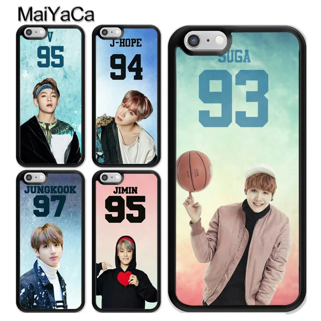 

MaiYaCa BTS SUGA JIMIN V J-HOPE JIN for iPhone 4S SE 5C 5S 6 6S 7 8 Plus X XR XS MAX Black Soft Shell Phone Case Rubber Silicone
