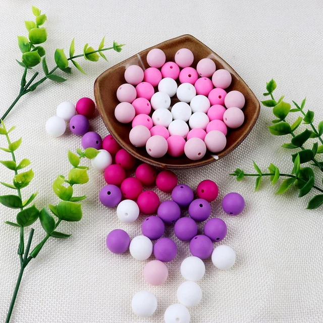 500Pc Silicone Beads Bulk for Keychain DIY Making 12mm Silicone