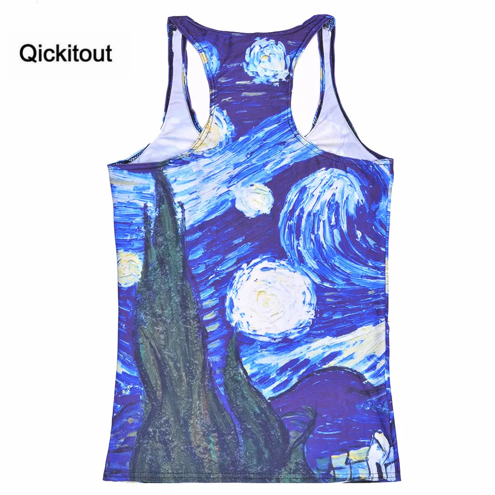 Женская футболка Qickitout весенняя с рисунком звездной ночи|camisole women|top vant-shirt top |