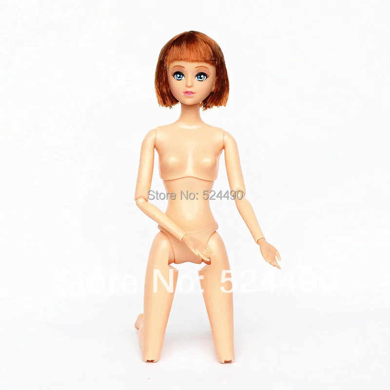 

Wholesale 30cm 11.8" Nude doll Toy 12 Jointed Movable Flexible Short Brown Hair For Barbie Le Jill Doll Free Shipping Girls Gift
