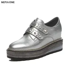 NEMAONE 2019 fashion spring autumn women pumps shoes platform wedges shoes for woman genuine leather high heels shoes