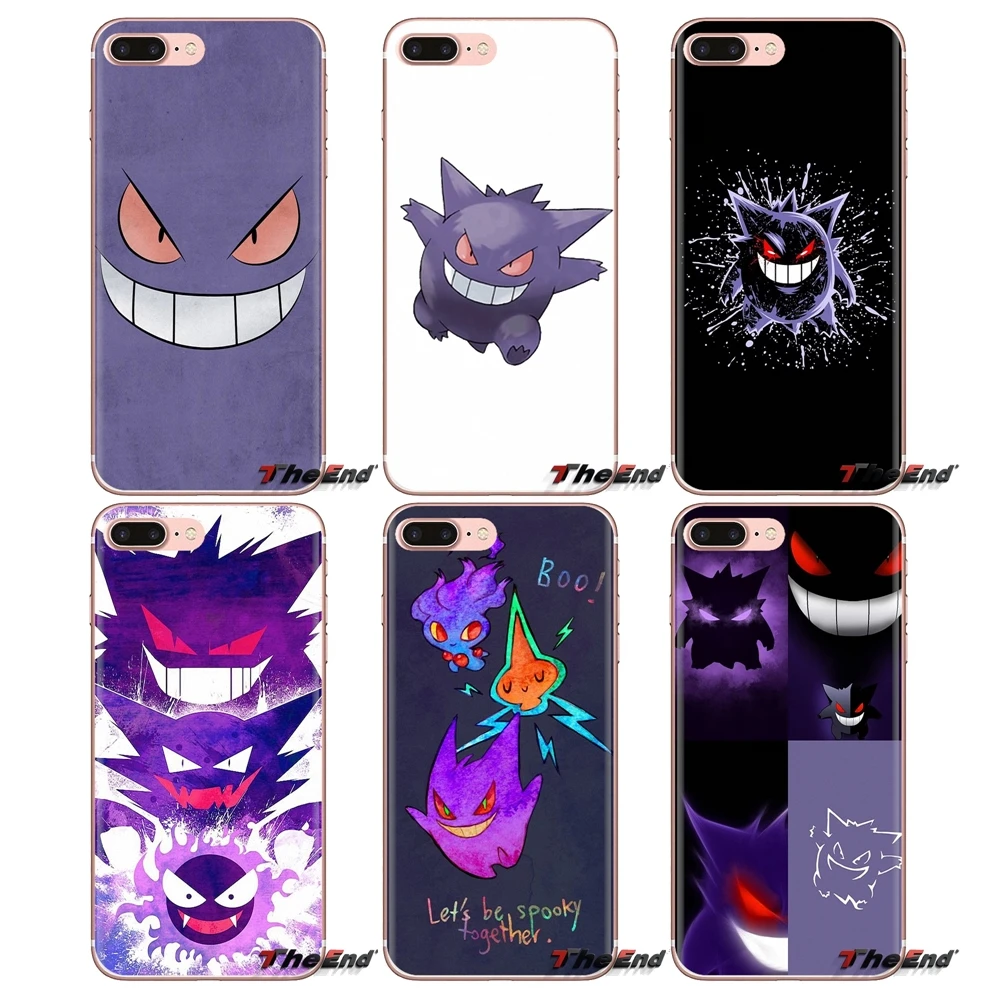 

TPU Skin Cover For Sony Xperia Z Z1 Z2 Z3 Z5 compact M2 M4 M5 C4 E3 T3 XA Huawei Mate 7 8 Y3II cute cartoon anime pokemon Gengar