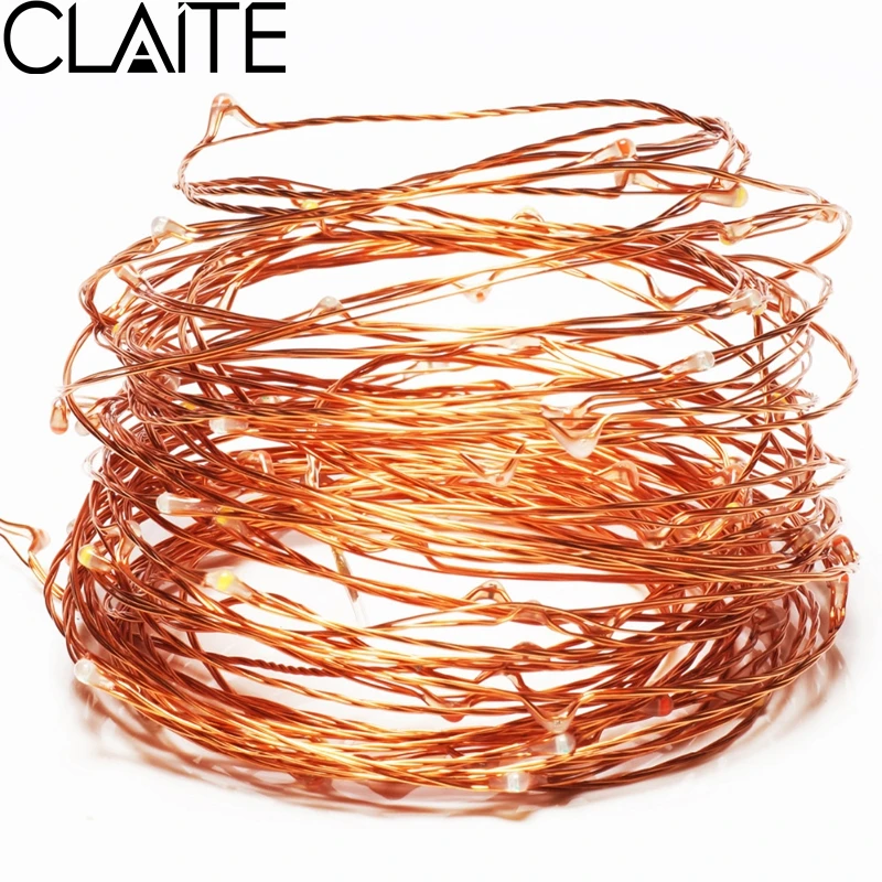 

CLAITE 10 M 100 LEDs USB Copper Wire String Lights Fairy Light Outdoor Party Home Decoration Lamp for Christmas Festival Party