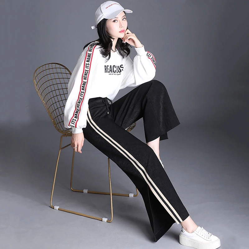 À Nouveau Femmes B2158mt1865 Élégant pourpre Taille Incendié marron Style De 2018 Feuille Larges Jambes Lâche Printemps Mince Beige Pantalon Haute Pantalons Casual Sport wXtPqS