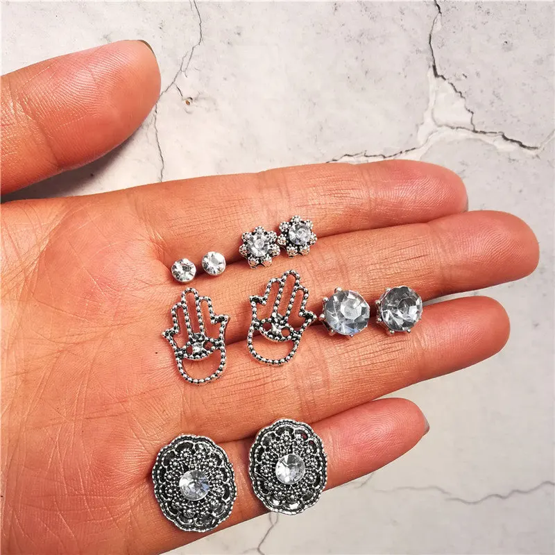 Brincos геометрический Комплект сережек для женщин Bijoux Кристалл Круглый треугольник бар маленькие серьги золотой цвет модные ювелирные изделия