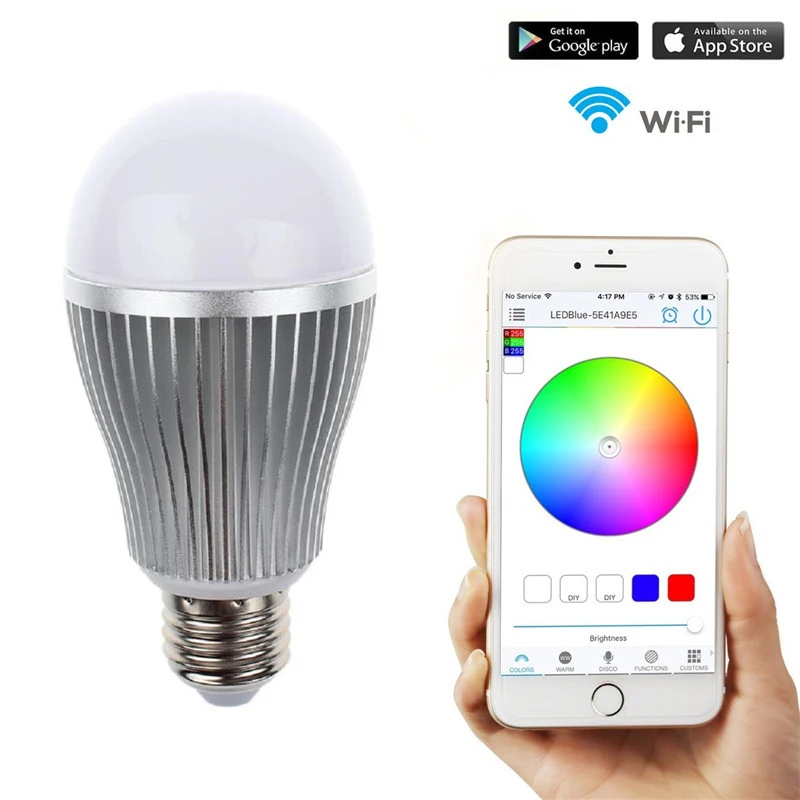 2.4G Wifi Android/IOS App Remote Control LED Globe Light Bulb E27 9W