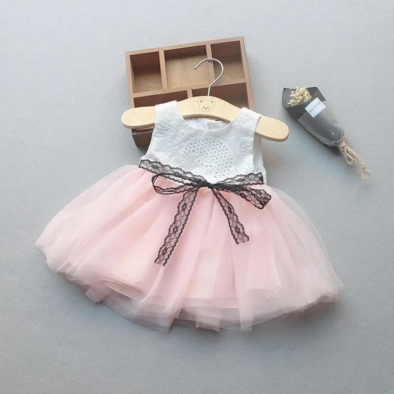 

2018 Summer Newborns Girl Dress Kids Floral Dress Party Princess Dresses Bow-tie Birthday Tutu Dresses Girls for 12M-4T