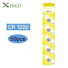 Высокое качество 1 лот = 10 пачек = 50 шт. CR1220 DL1220 BR1220 ECR1220 KCR1220 LM1220 Кнопка ячейки Батарея для часов, XINLU