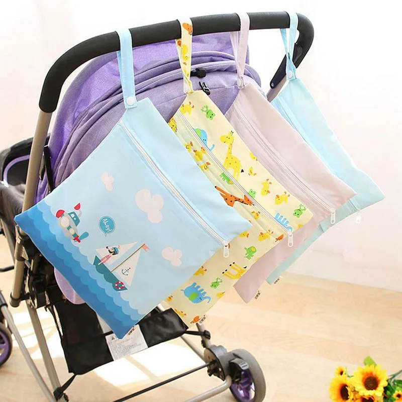 

Mummy Diaper Nappy Changing Bag Waterproof Reusable Dry Wet Bag Baby Travel Pocket Diaper Bag Nappies Bags Stroller Accessories