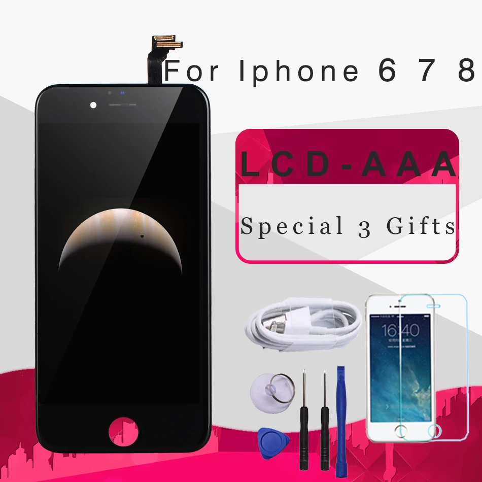 Meilleur AAA Qualité LCD écran Pour iphone 6 pentalla 7 Assemblée D affichage de Remplacement avec Digitizer Originale pour iphone 7 7 plus 8 lcd