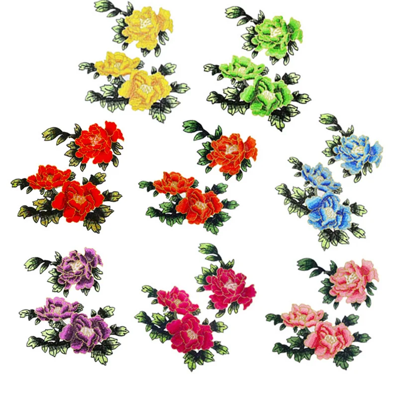 

Floral Cloth Sticker Red Yellow Blue Embroidery Decoration Accessories Polyester Environmental Protection Handmade Fine Cloth