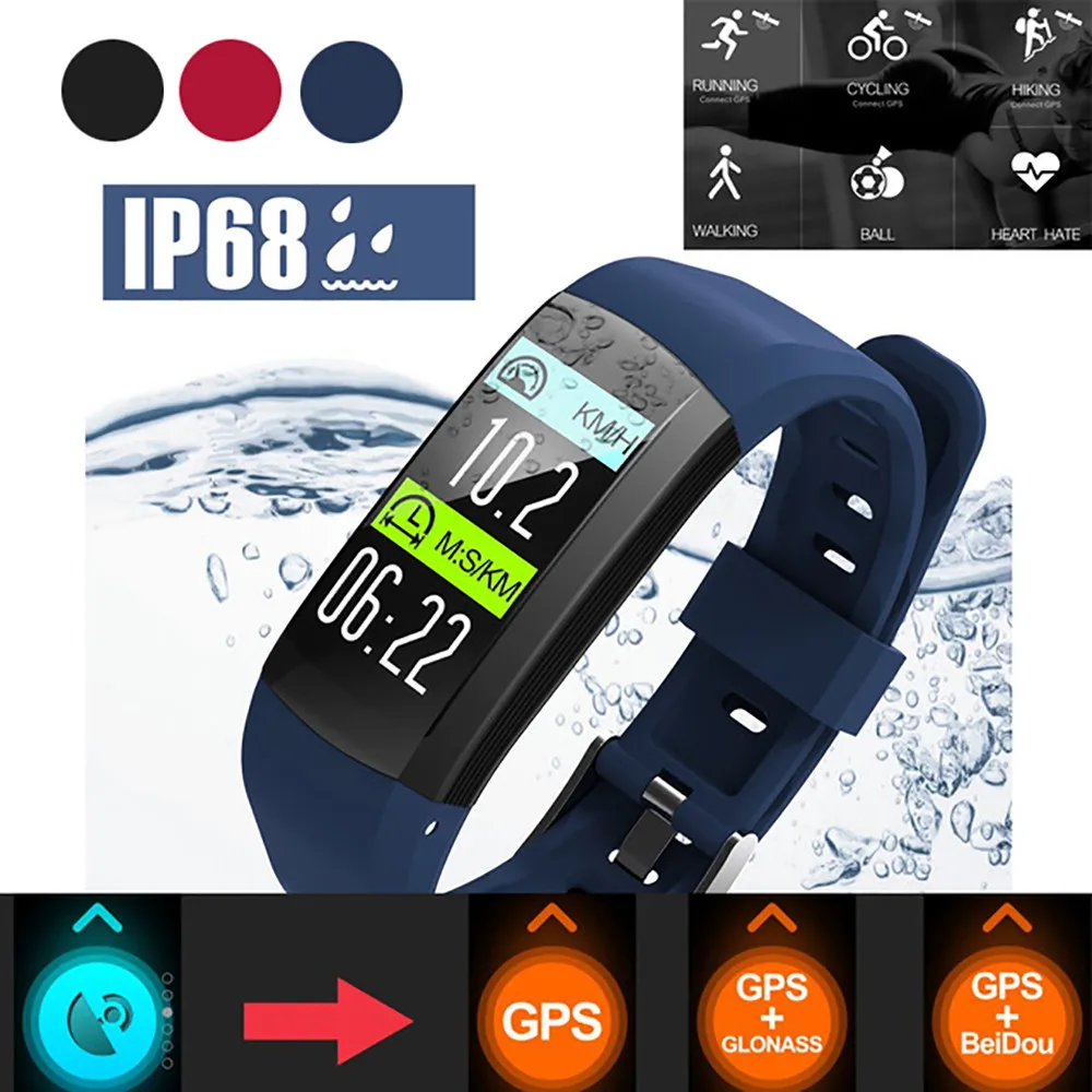 CARPRIE S906 GPS смарт браслет Профессиональный IP68 Водонепроницаемый фитнес