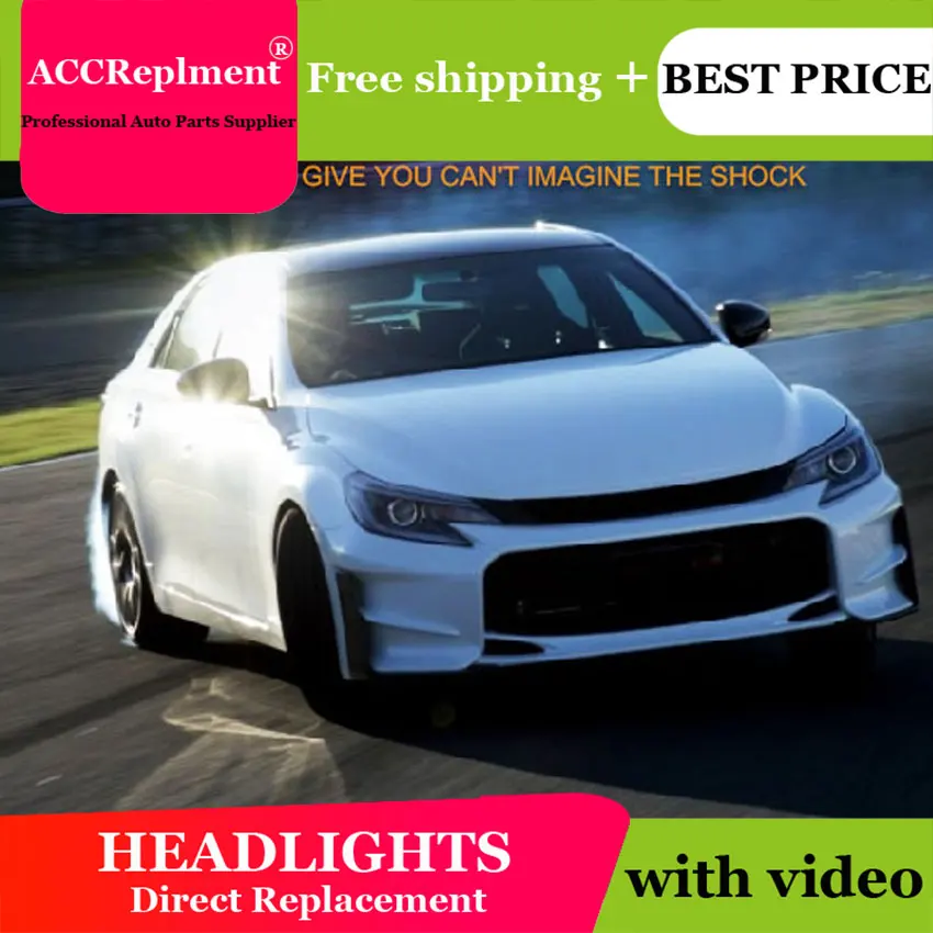 Автомобильный Стайлинг для TOYOTA REIZ фары U angel eyes 2013 2015 светодиодная световая панель