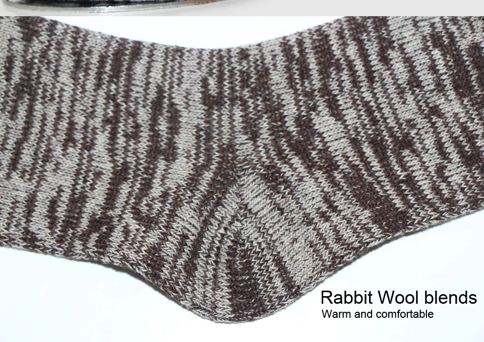 Качество супер толстая шерсть кролика Мужские носки осень-зима Warm Multi геометрический сплошной полосы печатает иностранный носок Meias Calcetines